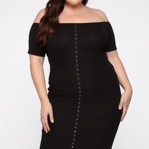 NWT Fashion Nova Curve Black MIDI Dress
